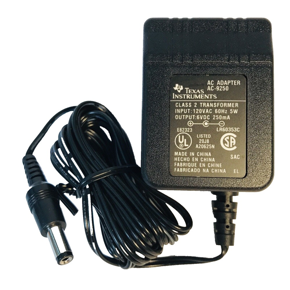 Used OEM Texas Instruments‎ TI - AC-9250 - 6V DC - 250mA AC Adapter Plug